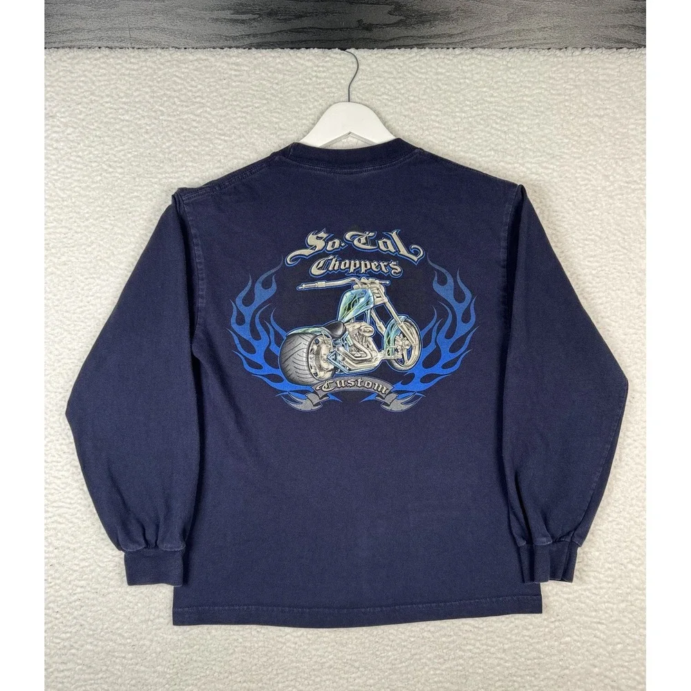 Vintage SO CAL CHOPPERS CUSTOM Motorcycle Longsleeve Shirt - Youth Medium - Y2K